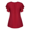 thumbnail image 4 of Landzoo Women'S T Shirt Solid Color Short Sleeve Crew Neck Shirt Summer Cozy Soft Women Tees Size 3XL Red, 4 of 8