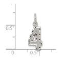 thumbnail image 2 of White Sterling Silver Charm Pendant 4 20 mm 7 Rhodium-Plated Small Diamond-Cut #4, 2 of 2