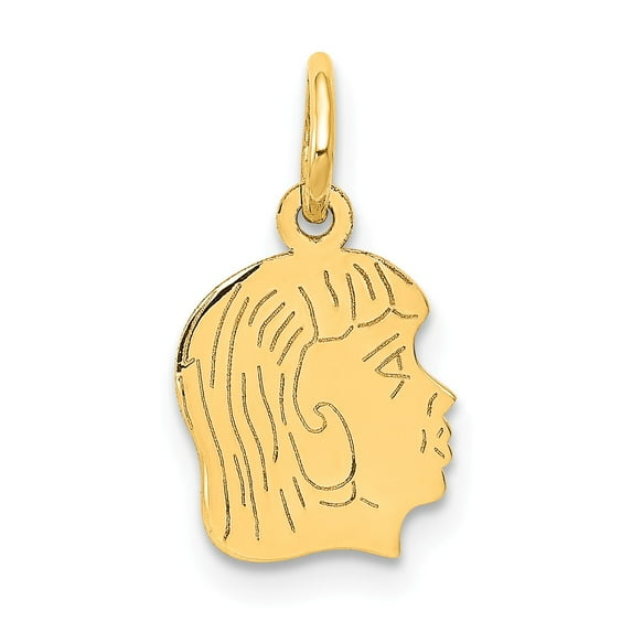 14K Head Charm in 14k Yellow Gold