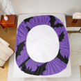 thumbnail image 5 of Homewish Happy Silhouette Halloween Bat Bed Sheets,Black Purple Full Size Sheets,4pcs,1 Flat Sheet,1 Fitted Sheet and 2 Pillowcases, 5 of 6