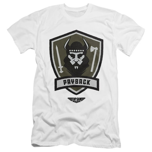 Top Gun Payback Logo Unisex Adult Canvas Brand T Shirt, White, Small
