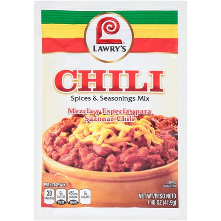 (3 Pack) Lawry's Spices & Seasonings Chili, 1.48 (Best Pre Made Chili Seasoning)