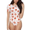 thumbnail image 1 of Balery Pastry Body de cuello redondo de manga corta para mujer Tops de manga corta Tops básicos-Large, 1 of 7