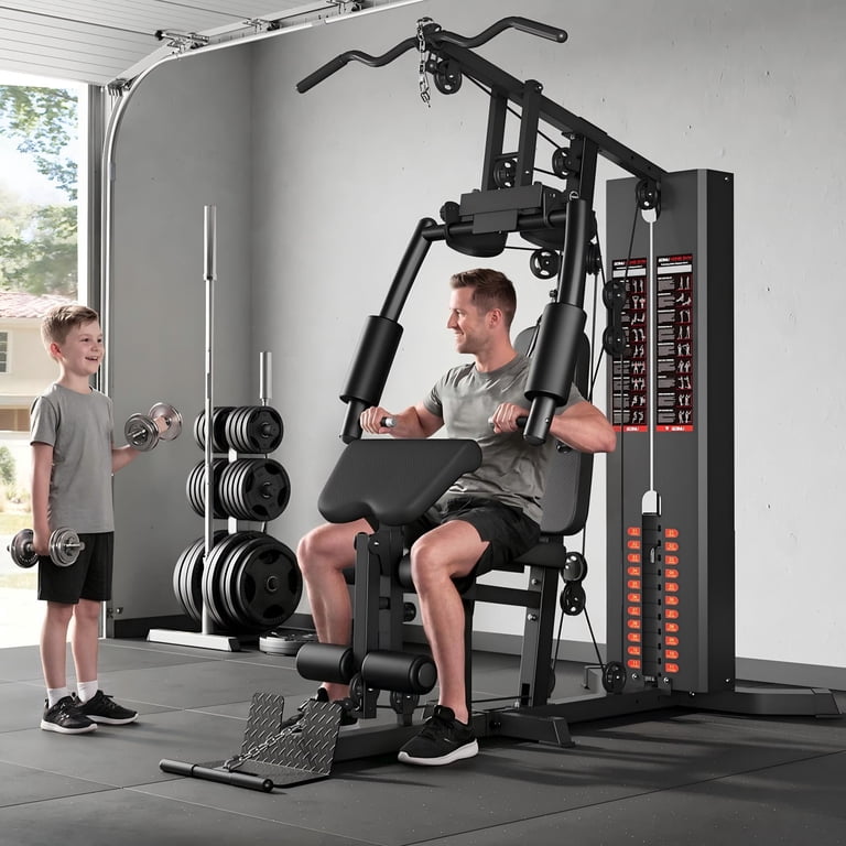 MITONOS Home Gym System, 140lbs Weight Stack, All-in-One Workout