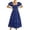 Navy, variant on Wdgfv Women's Square Neck Tiered Maxi Dress with Elegant Puff Sleeves for Comfortable Daily Wear in Spring Summer Fall Seasons