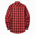 thumbnail image 5 of HCNTES Mens Button Up Shirts Long Sleeve Casual Button Down Vintage Soft Plaid Mens Flannel Shirt with Pocket(X01-Wine,S), 5 of 7