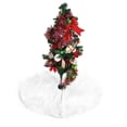 thumbnail image 5 of 30.7"/ 35.4"/ 48" Diameter Plush White Snowflake Christmas Tree Skirt Base Floor Mat Cover, 5 of 6
