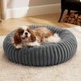 thumbnail image 1 of Cama para mascotas con forma de rosquilla, tamaño mediano, lavable, piel sintética, 76 x 76 x 20 cm, 1 of 7