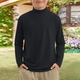 thumbnail image 2 of YOUYEDIAN Boys Turtleneck Long Sleeve Shirts Kids Fleece Mock Neck Base Layer Top Casual Soft Comfy Versatile Sweater Sweatshirt (Black, 11-12 Years), 2 of 5