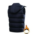 thumbnail image 6 of Dagegui Men's Winter Puffer Vest Sleeveless Warm Zipper Jacket Lightweight Fall Winter Vest with Detachable Hood Navy L, 6 of 6