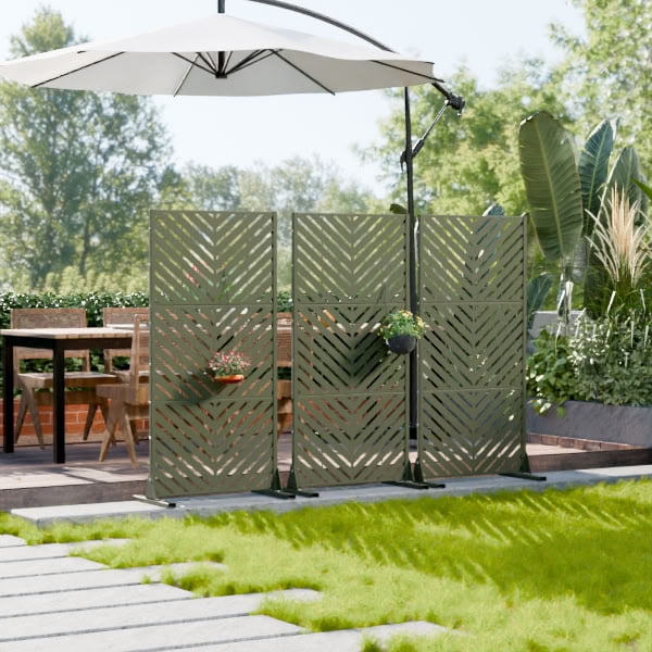 MAYEERTY 59*30in Outdoor Privacy Screen, Portable Metal Privacy Fence, Privacy Panel for Patio, Balcony, Backyard, Garden