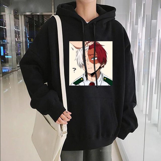 harajuku japón anime my hero academia todoroki shoto sudaderas kawaii de dibujos animados ropa