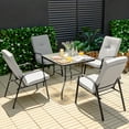 thumbnail image 4 of Gymax Set of 4 Patio Dining Chairs High-Back Cushions Space Saving, 4 of 8
