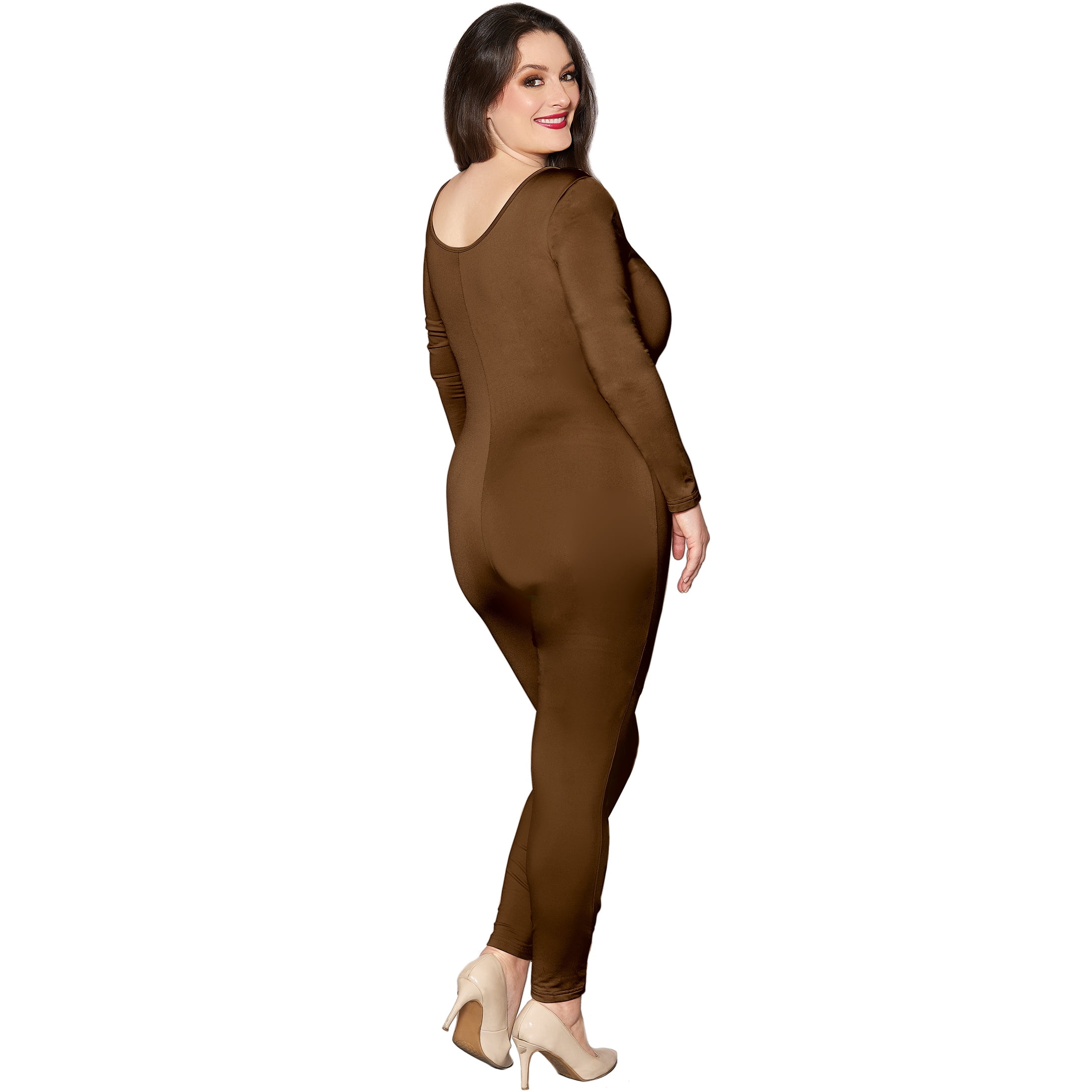 Brown Long Sleeve Jumpsuit, Halloween Accessory for Adults by Way to Celebrate