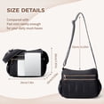 thumbnail image 3 of Crossbody Bags for Women, Leather Sling Bag Purse with Adjustable Strap, Ladies  Shoulder Bag  with Multi Zipper Pocket,Idea for Gift for Her(Black Bag), 3 of 9