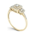 thumbnail image 2 of 1/2 Carat T.W. Diamond 10kt Yellow Gold Double Halo Three-Stone Look Engagement Ring, 2 of 5