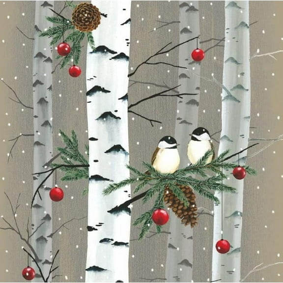 Paperproducts Design Beverage Napkins, Birch & Birds - 1 Pack (325001430)