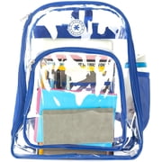 K-Cliffs Unisex Heavy Duty Clear Backpack See Through PVC Work Security Bag Transparent Workbag Royal Blue