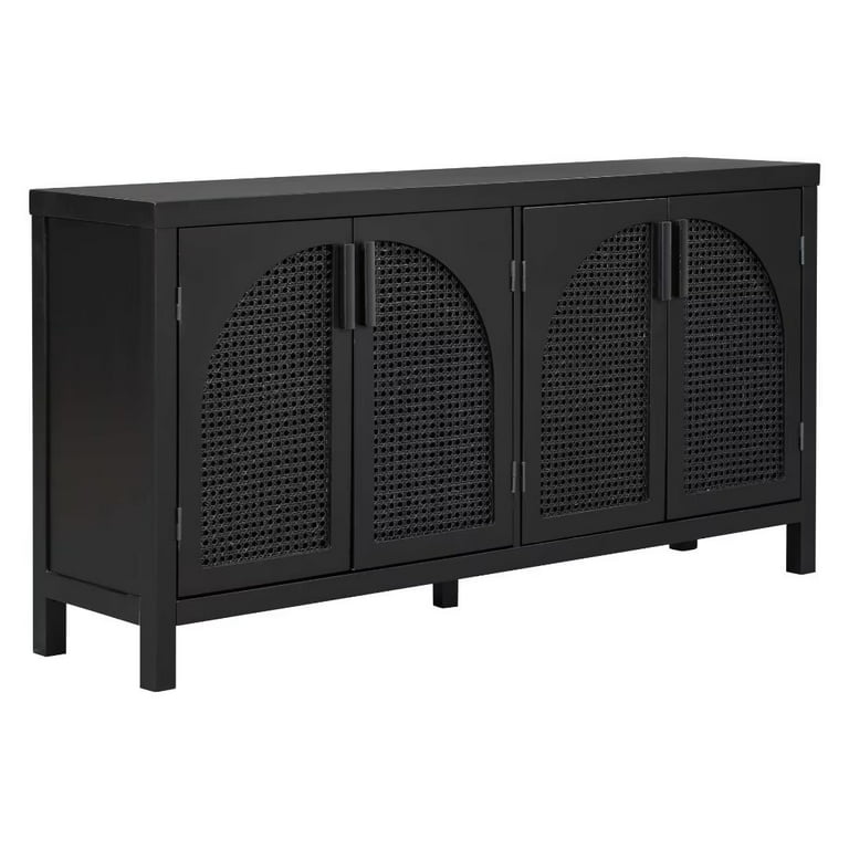  Large Storage Space Sideboard with 4 Artificial Rattan