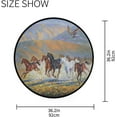 thumbnail image 5 of Area Rugs Vintage Oil Painting Running Herd Of Horses Soft Round Rugs for Living Room Non Slip Circle Floor Mat Carpets for Bedroom Kids Rooms Children Playroom Baby Crawling Mat, 3 Feet, 5 of 5