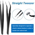 thumbnail image 4 of Versatile Nail Art Tweezers for Decal and Eyelash Extension - 2 Pcs Black Set, 4 of 6
