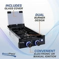 thumbnail image 5 of RecPro RV Built In gas cooktop 2 Burners RV cooktop Stove 6,500 BTU Burners cover Included, 5 of 5
