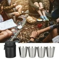 thumbnail image 2 of Dreamhall 4Pcs/Set Stainless Steel Shot Cups Shot Glass with Bag Drinking Vessel Unbreakable Metal Shooters for Whiskey Tequila Liquor Great Barware Gift Silver, 2 of 8
