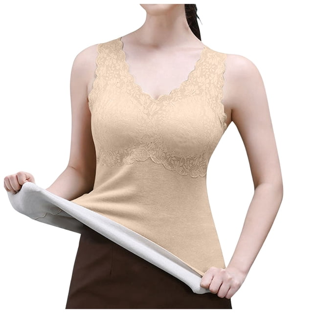 Women's Thickened Thermal Underwear Top with Built-In Padding for Fall and Winter Layering Comfort Warmth