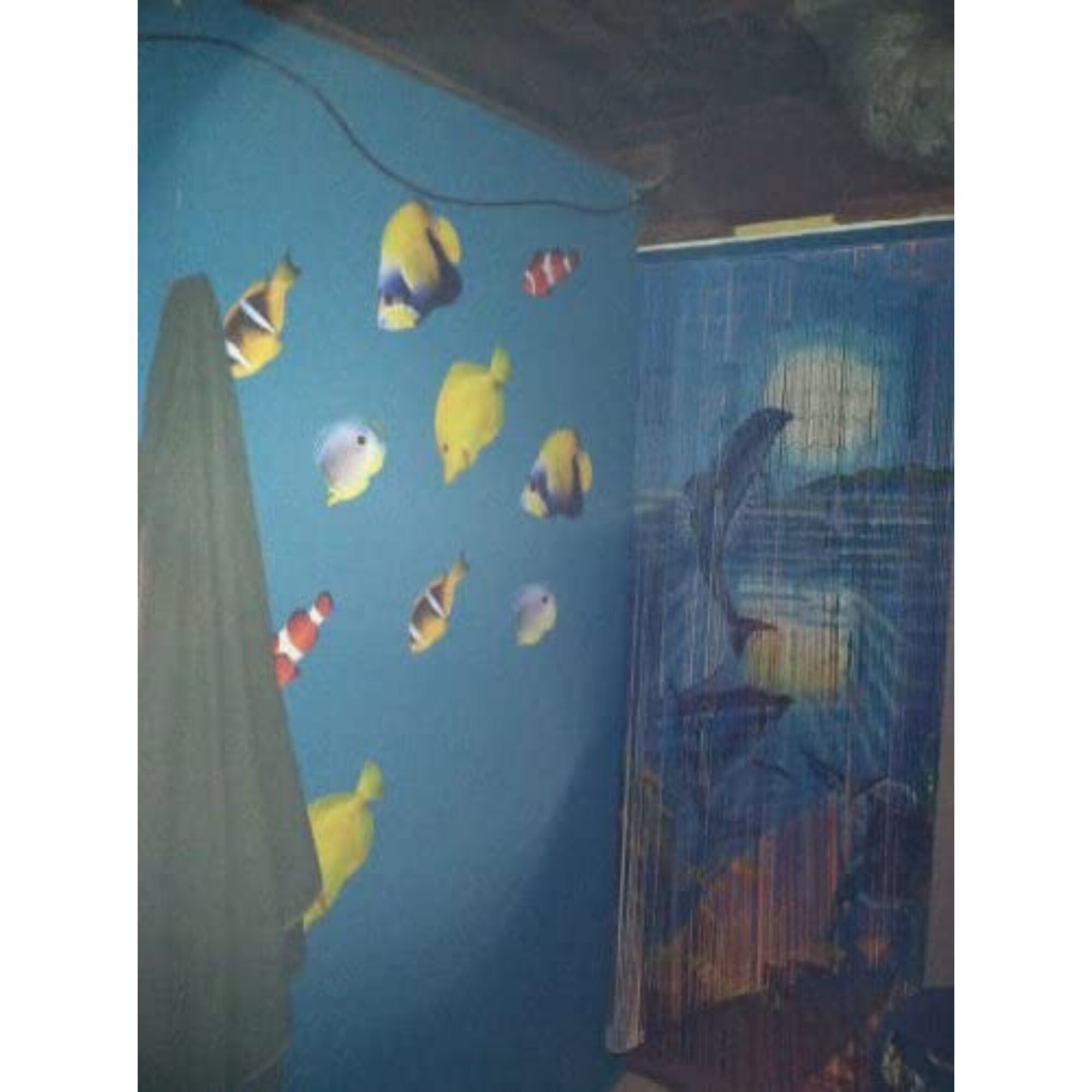 Vauluxe Dolphins Reef Sheer Blue Curtains, 36 x 79 Inches 125 Strands