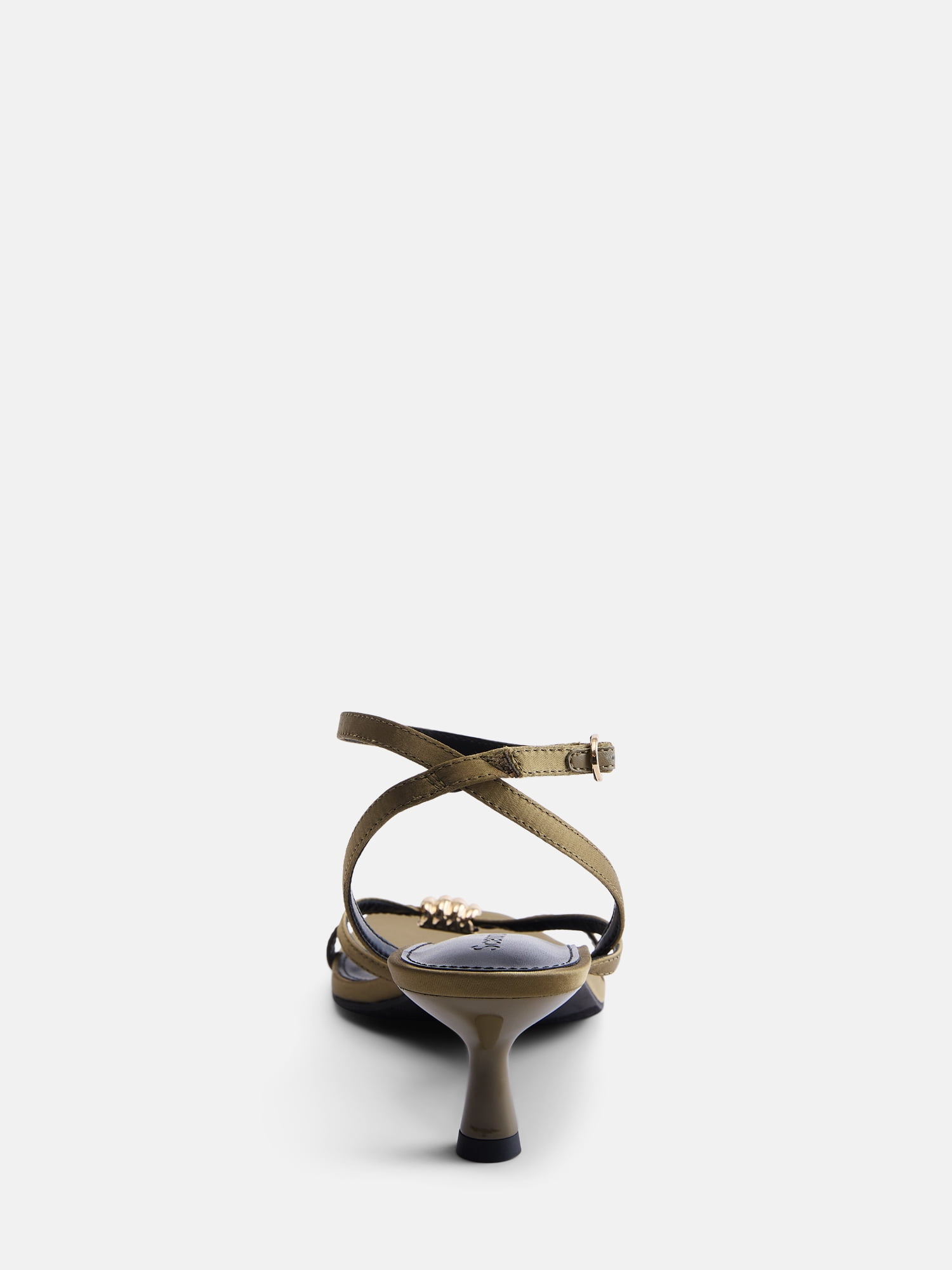 Scenario Women's Strappy Heels with Metal Ornament