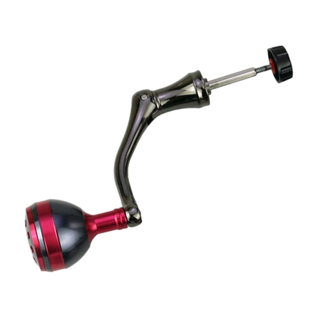 QualitChoice Poignée de Moulinet de Pêche Pièce de Rechange avec Bouton Marron Poignée Crank Ronde Métal Rouge G