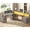 Grey, variant on 76.8" x 72.8" Farmhouse L Shaped Electric Standing Desk with 3 Drawers and Storage Cabinet
