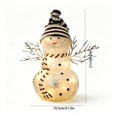 thumbnail image 3 of Ywbawe Lighted Glass Snowman Figurine Warm LED Glowing Statue with Knit Hat Scarf Battery Operated Christmas Tabletop Home Decoration, 4.13x8.26 Inch, 3 of 7