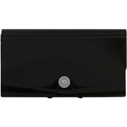 JAM Paper 13 Pocket Expanding File, Black, 1/Pack, Check Size, 5 x 10 1/2