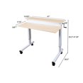 thumbnail image 5 of Stand Up Desk Store Crank Adjustable Two Tier Standing Desk with Heavy Duty Steel Frame (White Frame/Birch Top, 48" Wide), 5 of 5