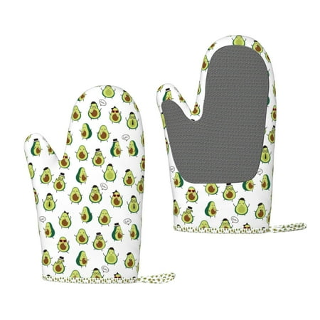 

Lukts Avocado Friends for Silicone Anti-Scalding Gloves Kitchen Lanyard Gloves for Grilling Baking Cooking