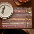 thumbnail image 5 of Boho Red Multicolored Ethnic Pattern Summer Placemats Table Placemats Set Of 4-Linen Kitchen Washable Placemats Table Mats 11.8"x17.7" Non-Slip Heat Resistant, 5 of 6