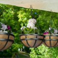 thumbnail image 2 of Hanging flower basket 3 baskets, coconut insert, HxD: 50x31 cm, hanging plants, indoor & outdoor, metal frame, brown/black, 2 of 5