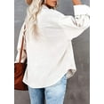 thumbnail image 2 of Womens Corduroy Button Down Casual Long Sleeve Shirt Jacket Oversized Blouses Tops, 2 of 9