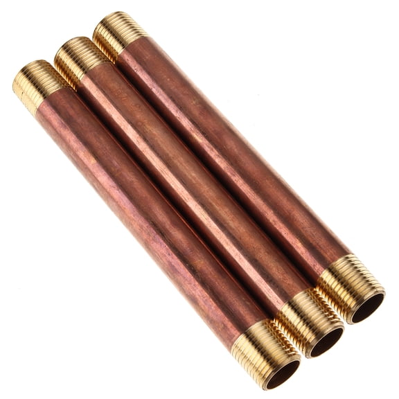 LTWFITTING Brass Pipe 7" Long Nipples Fitting 1/2 Male NPT Air Water(Pack of 3)