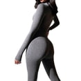 thumbnail image 5 of Xuanfei Women Solid Color Round Neck Butt Lift Long Sleeve High Waist Jumpsuit, 5 of 5
