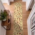 thumbnail image 2 of Ottomanson Extra Long Runner Rug 1'10.5" x 49' – Non-Slip Low Pile Hallway Carpet, Floral Beige, 2 of 10