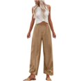 thumbnail image 3 of Owordtank Womens Wide Leg Dress Pants High Waisted Wide Leg Loose Boyfried Denim Pants, 3 of 4