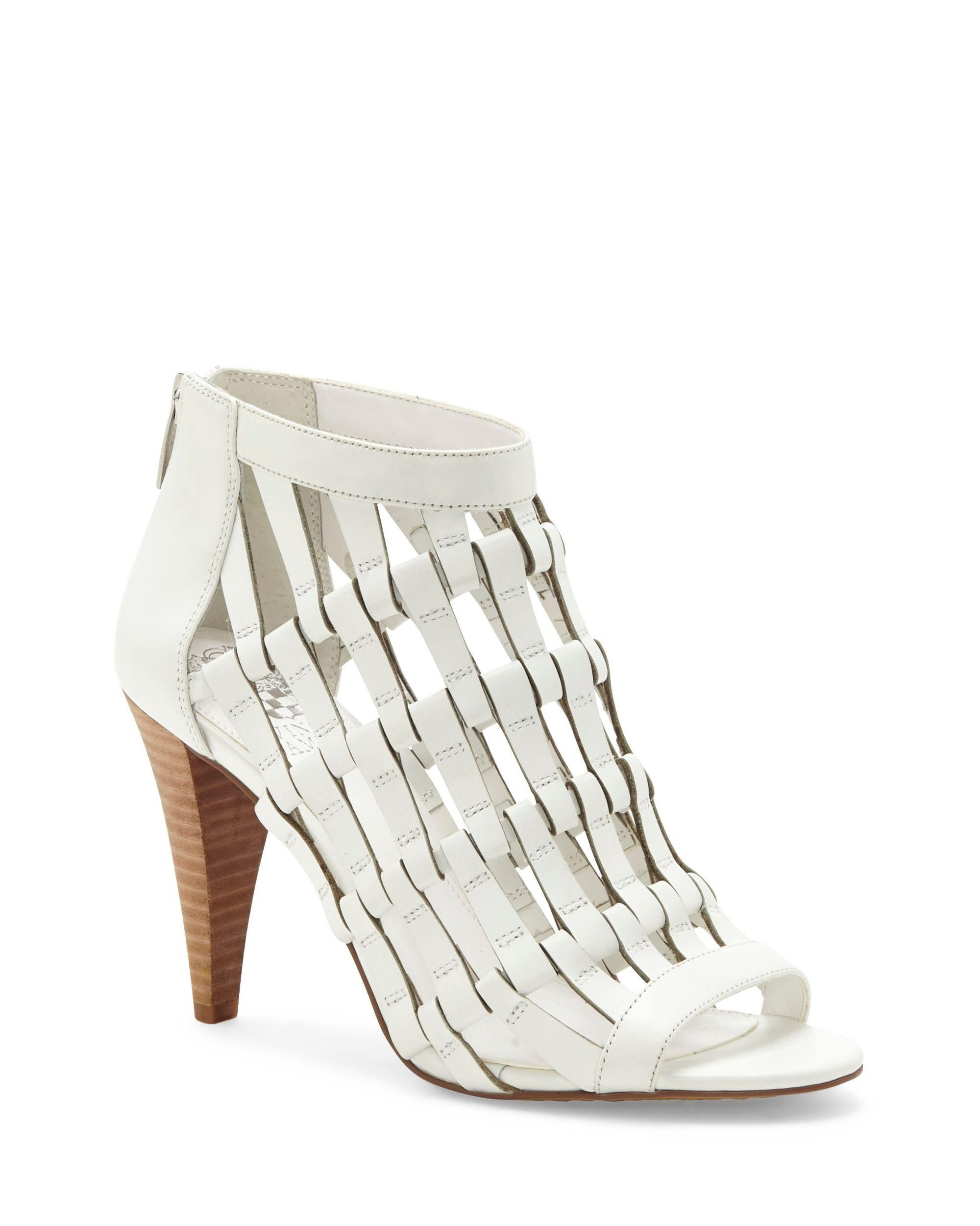 Vince Camuto Aventha White Leather Open 