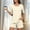 Khaki, variant on Dianli Everyday Loungewear Summer Pajamas Solid Color Short Sleeve Pajama Set Round Neck Top With Pants Lightweight Breathable Cotton Blend Elastic Waist Women's Home Sleepwear