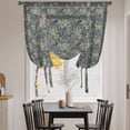 thumbnail image 3 of Blue Boho Tie Up Curtains for Windows, Adjustable Balloon Window Shades, Vintage Ethnic Tribe Abstract Art Floral Kitchen Window Treatments Farmhouse Short Curtains with Rod Pocket 42"x45", 3 of 8