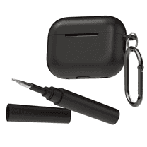 Zsou AirPods Pro Generation 1 & 2 Protective Silicone Case with Carabiner and Multi-Function Cleaning Tool, Black
