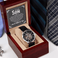 thumbnail image 7 of To My Son I Wish You The Strength Men's Openwork Watch With Mahogany Box, 7 of 7