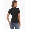 thumbnail image 6 of Women's T Shirts Short Sleeve Scoop Neck Basic Going Out Tops Fashion Slim Fit Tee, 6 of 6