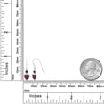 thumbnail image 2 of Gem Stone King 925 Sterling Silver Red Garnet and Blue Created Sapphire French Wire Dangle Hook Earrings for Women (3.04 Cttw, Gemstone January Birthstone, Heart Shape 6MM), 2 of 3